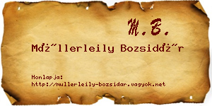 Müllerleily Bozsidár névjegykártya